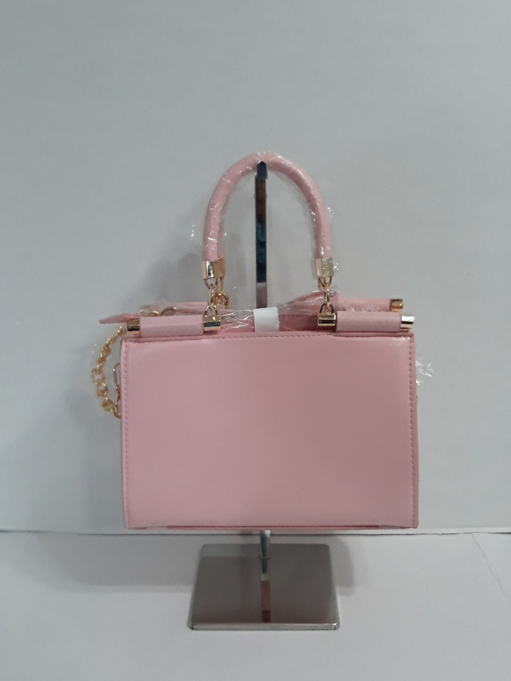 BEBE NOLA Pink Textured Satchel with Card Holder and Gold Accents *NWT* - Picture 2 of 7